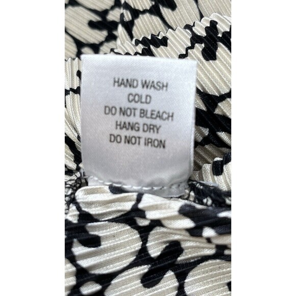 Nicola Y2K Womens Chain Link Beige/Black Babydoll Surplice Crinkle Top M Pinup - Picture 12 of 13